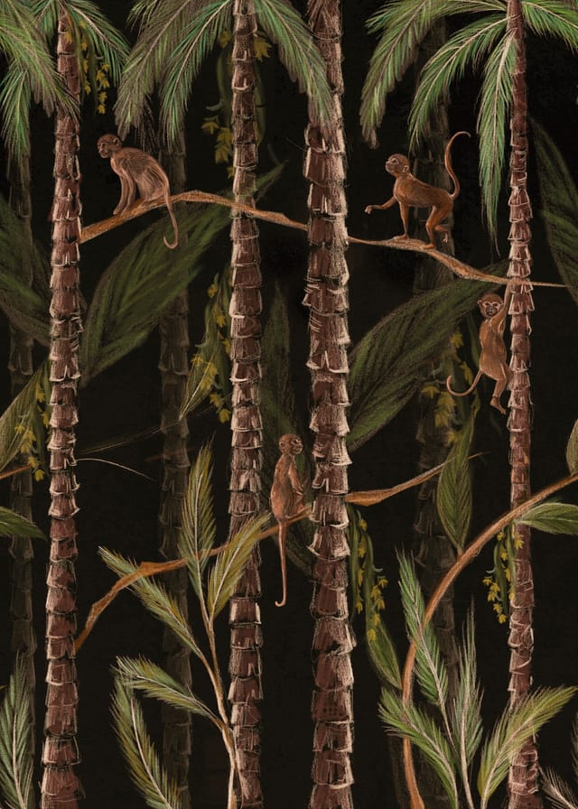 Art for the Home Fototapete Monkey jungle 280 x 200 cm