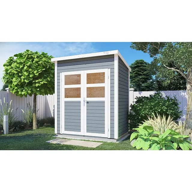 Bertilo Holz-Gartenhaus Felix 181 cm x 122 cm Grau FSC®