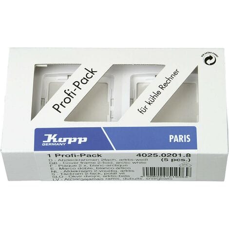Kopp Abdeckrahmen 2-fach Paris Arktisweiß 5 Stück
