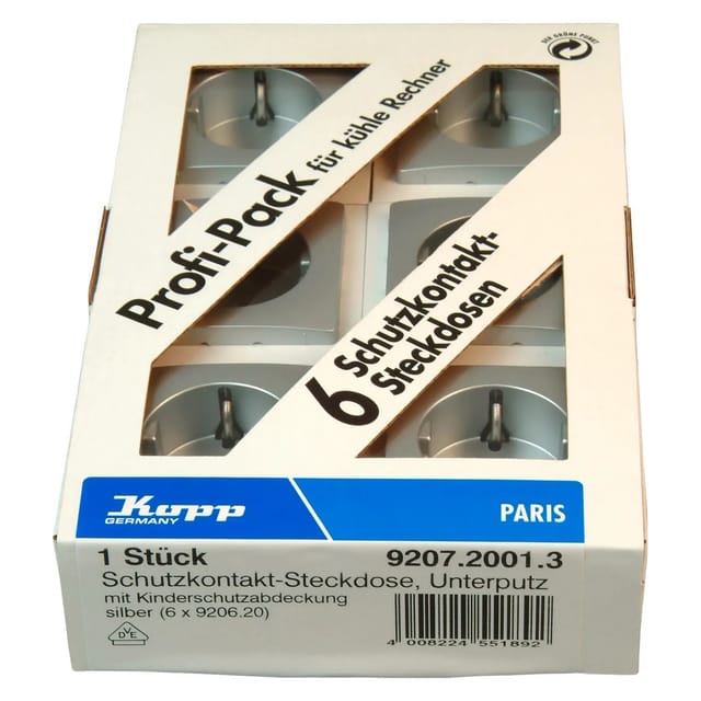 Kopp Steckdose 1-fach Paris 6 Stück Silber