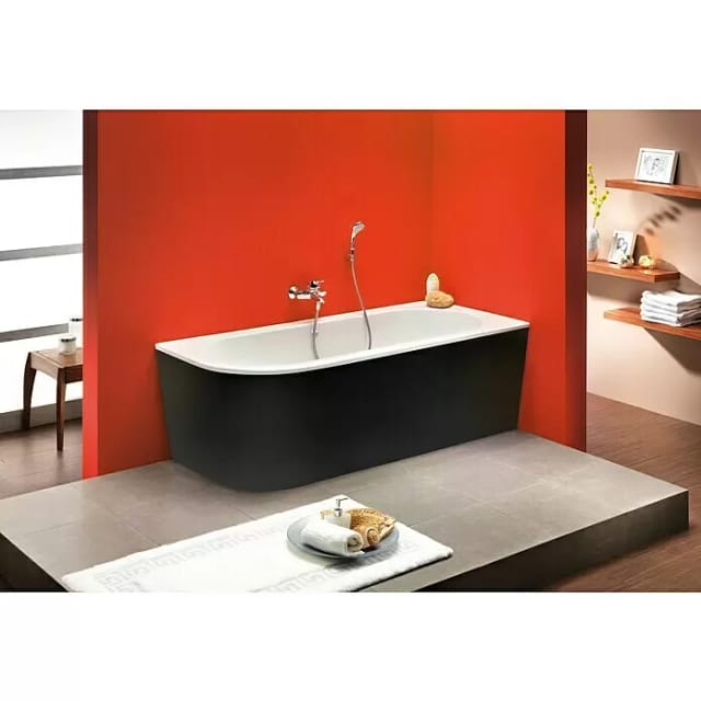 Ottofond Eck-Badewanne Modena Corner,inks 178 cm Schwarz-Weiß