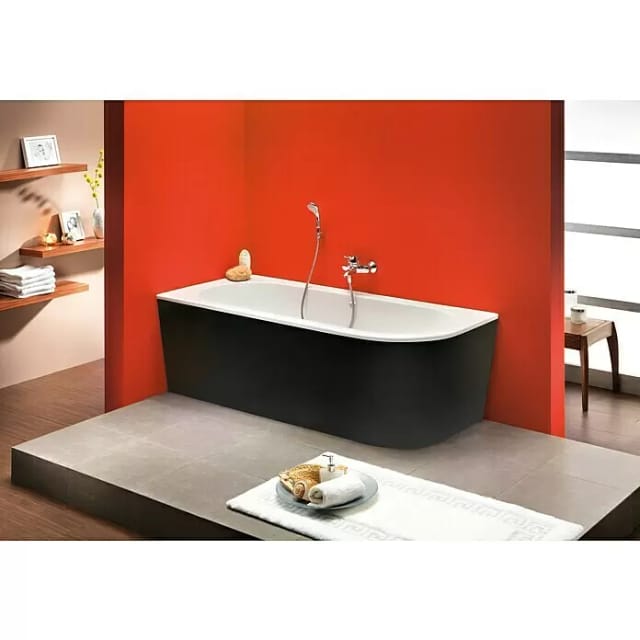 Ottofond Eck-Badewanne Modena Corner rechts 178 cm Schwarz-Weiß