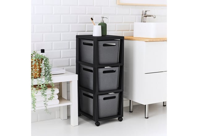 Rotho Tower mit Rollen Brisen 3 x 16, Anthrazit