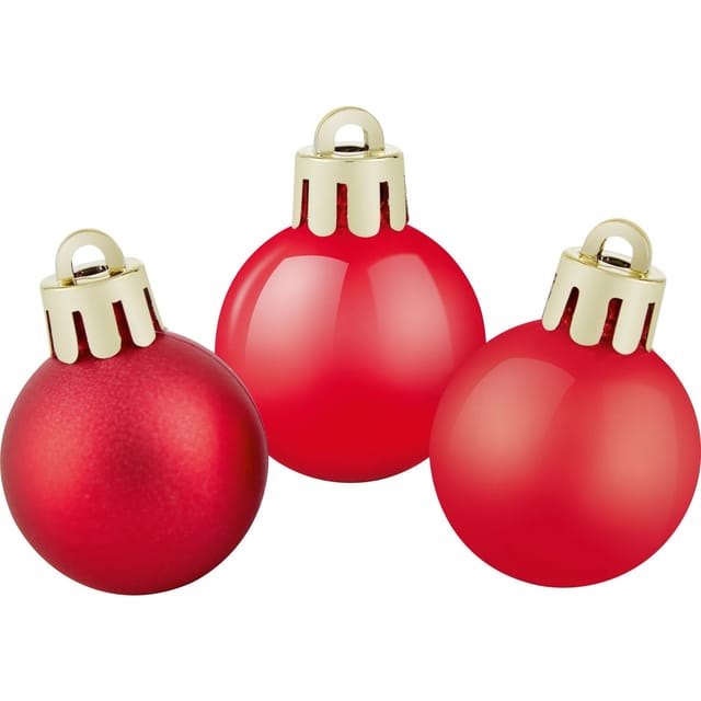 Weihnachtskugel-Set Kunststoff Ø 3 cm 9-teilig Rot