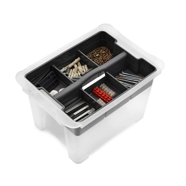 Rotho Organizer Evo für 15, Boxen Anthrazit