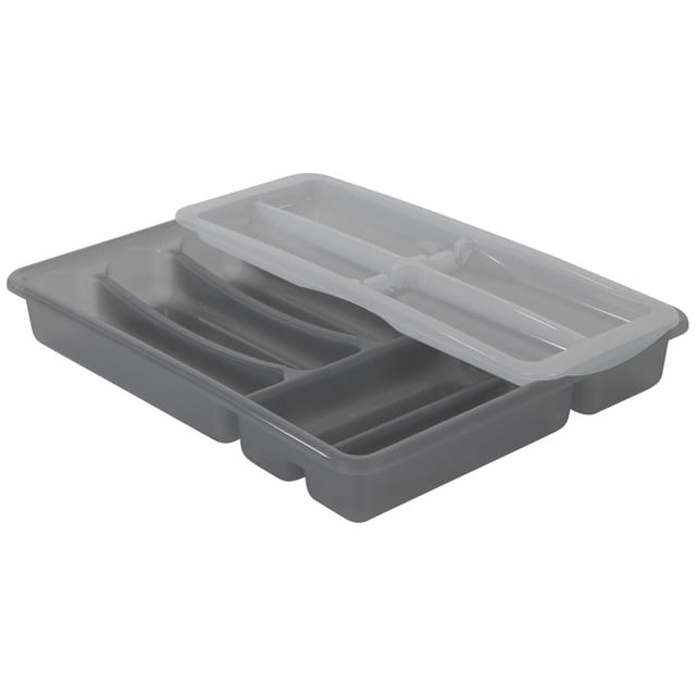 Rotho Besteckkasten Basic mit 6 Fächer Topglide Anthrazit