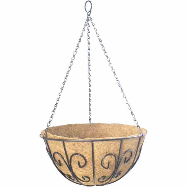 Siena Garden Hängeampel Swirl mit Kokoseinlage, Kette und Haken Ø 35 cm