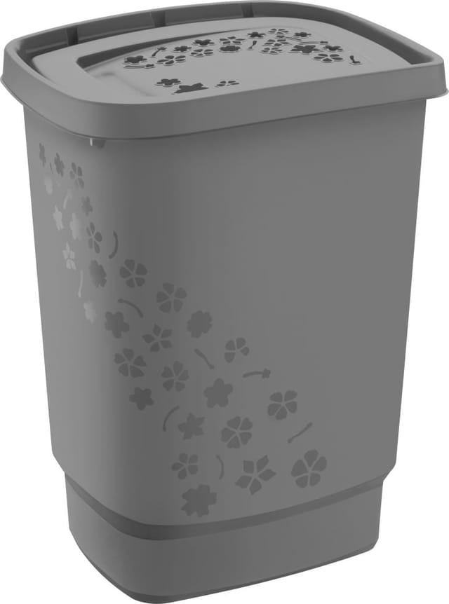 Rotho Wäschesammler Flowers 55, Anthrazit