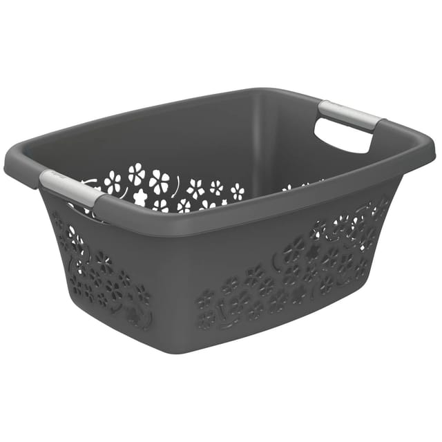Rotho Wäschekorb Flowers 25, Anthrazit