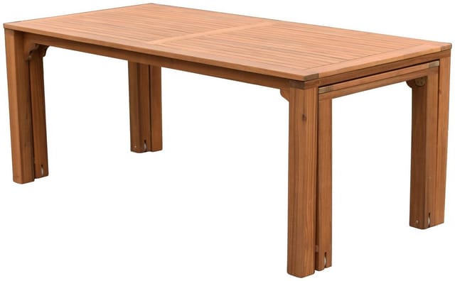 Merxx Gartentisch Rechteckig ausziehbar Akazie Natur 90 cm x 185 cm
