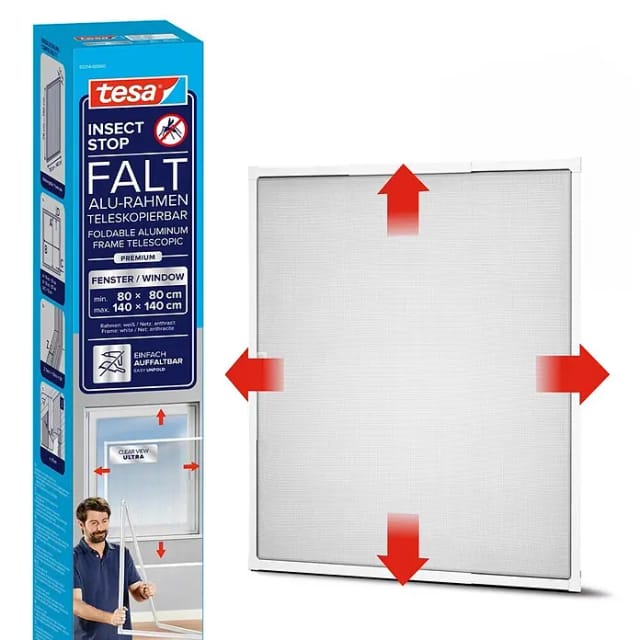 tesa® Insect Stop Falt Alu-Rahmen Fenster weiß