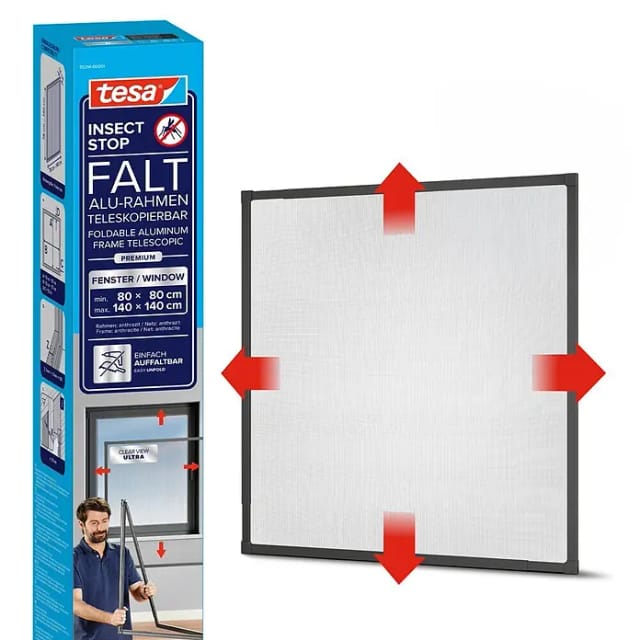tesa® Insect Stop Falt Alu-Rahmen Fenster anthrazit