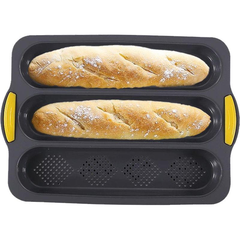 Silikon-baguetteform – Antihaftbeschichtung – Für Französisches Baguette – 3 Mulden – Ofen-, Kühlschrank- Und Spülmaschinenfest – 1 Stück