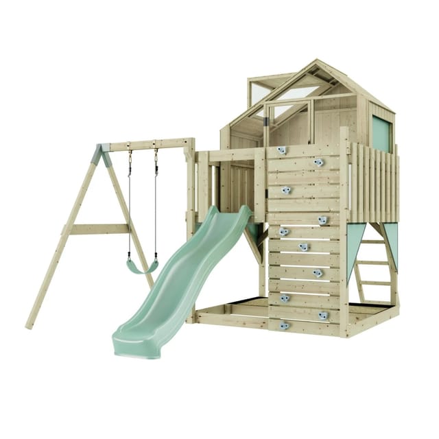 PolarPlay Spielturm Madita m. Kindersch. Mintgrün