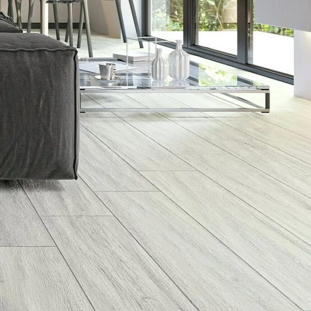 Bodenfliese Feinsteinzeug Oak Grau Glasiert Matt 90 cm x 22,5 cm