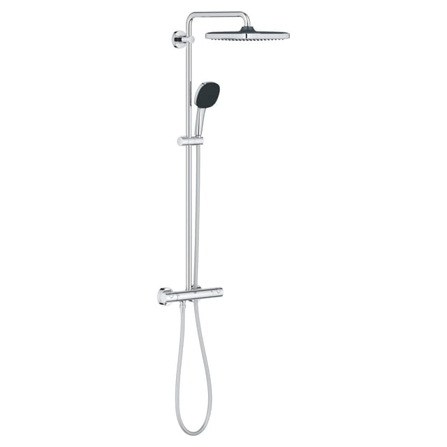 Grohe Brausegarnitur Vitalio Comfort 250 Chrom Eckig mit Thermostat
