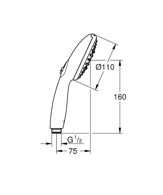 Grohe Duschbrause Vitalio Start 110 Chrom Rund 3 Strahlarten Quickfix