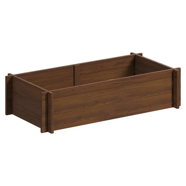 Dobar Steck-Hochbeet Massivholz 117 cm x 58,5 cm x 27,5 cm Dunkelbraun FSC®