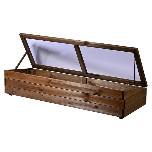 Dobar Frühbeet-Aufsatz für Hochbeet 117 cm x 40 cm x 16 cm Dunkelbraun FSC®