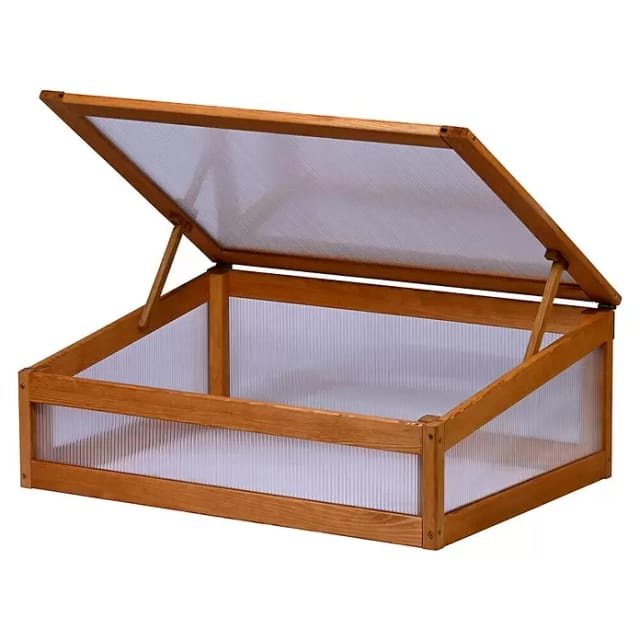 Dobar Frühbeetaufsatz Kubus 2.0 Serie 76 cm x 56 cm x 28 cm Hellbraun FSC®