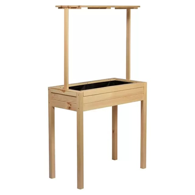 Dobar Hochbeet Florenz mit erhöhter Ablage 80 cm x 40 cm x 145 cm Natur FSC®