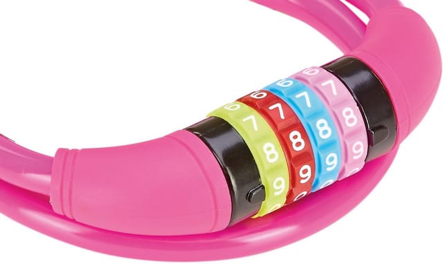 Prophete Kinder-Zahlen-Kabelschloss Länge 650 mm Ø 10 mm in Pink