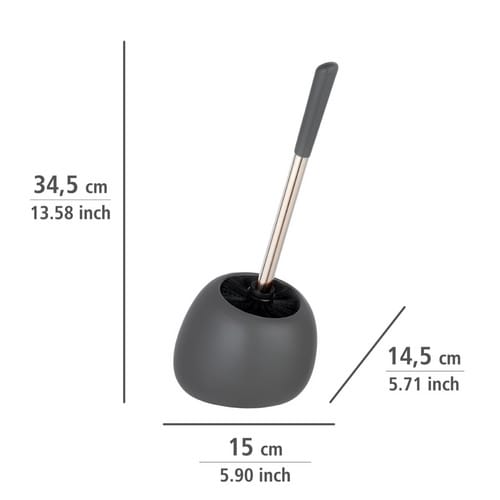 Wenko WC-Garnitur Polaris Keramik 17 x 34.5 x 14,5 cm Grau