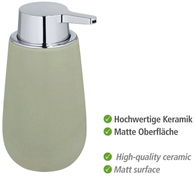 Wenko Seifenspender Badi Lindgrün 0.32, Keramik 9.5 x 16 x 8 cm