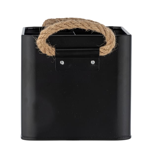 Wenko Badbox Gara mit 4 Fächern Schwarz 2,37, Stahl 19 x 12.5 x 13 cm Schwarz