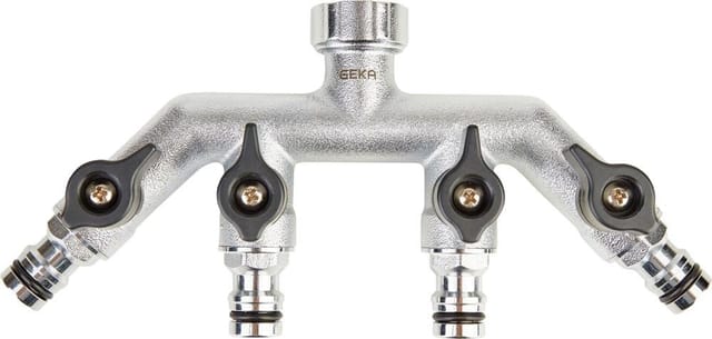 Geka Stecksystem-Vierwegeventil Plus IG G 3/4 Zoll Silber