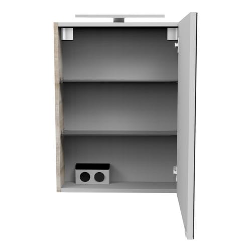 Fackelmann Spiegelschrank SBC Graueiche 50 cm mit Softclose Türen