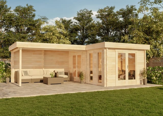 Carlsson Gartenhaus Quinta Flachdach Unbehandelt 680 cm x 472 cm