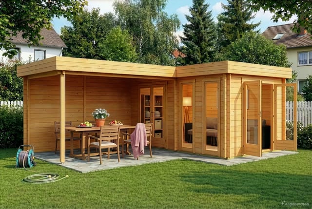 Carlsson Gartenhaus Quinta Flachdach Imprägniert 680 cm x 467 cm