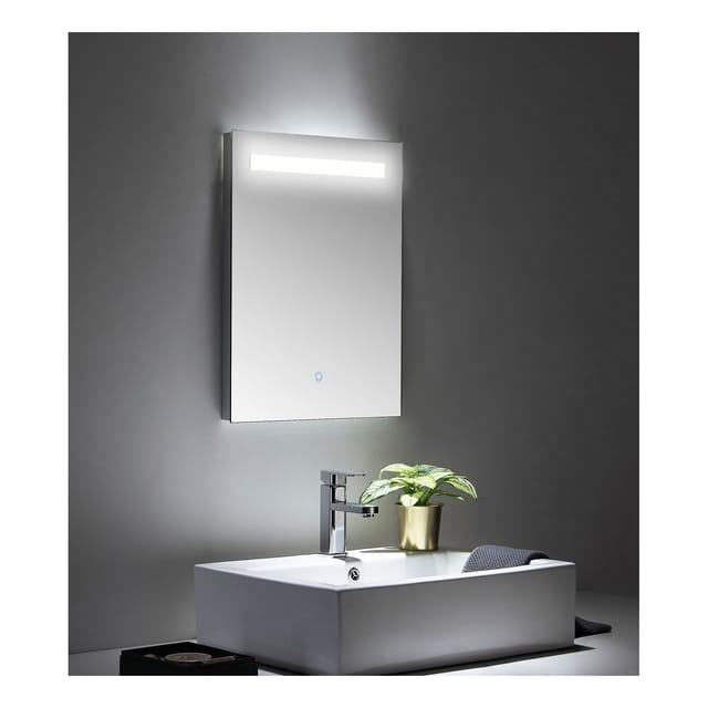 Posseik LED-Lichtspiegel 45 x 60 cm Warmweiß Touch-Bedienung
