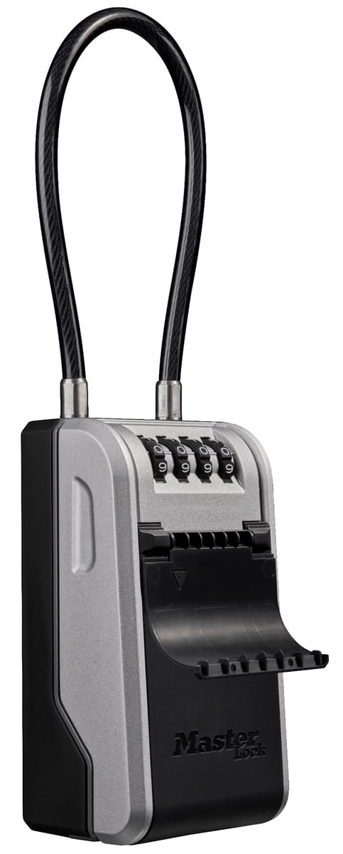 Master Lock Schlüsseltresor 5482EURD mit Kabelhalterung Schwarz-Silbergrau