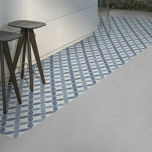 Bodenfliese Feinsteinzeug Barcelona Blau Glasiert Matt 25 cm x 25 cm