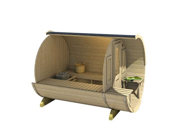 FinnTherm Fasssauna Sam Premium als Bausatz ohne Ofen