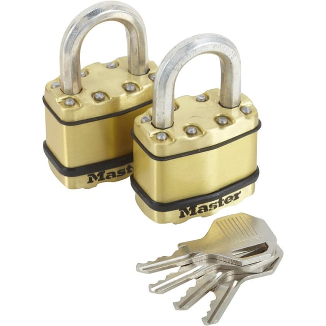 Master Lock Vorhängeschloss Excell M1BEURT Laminiert Messing 2er Pack