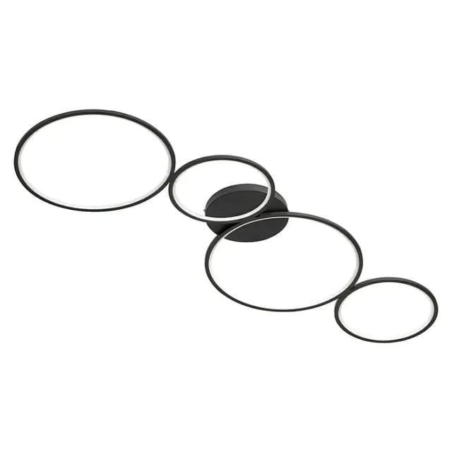 Trio LED-Deckenleuchte Rondo Schwarz matt