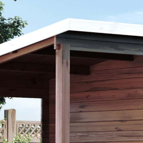 Alpholz Gartenhaus Maria-28 Natur 450 x 250 cm + 150 cm Schleppdach, imprägniert