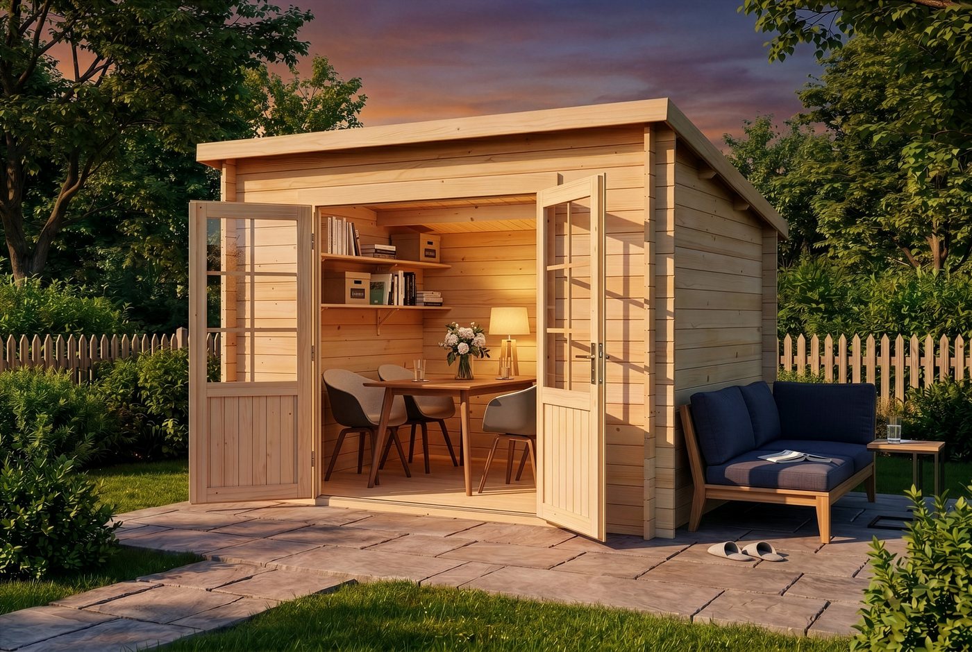 Alpholz Gartenhaus Maria-28 Natur 300 cm x 250 cm Bild 2