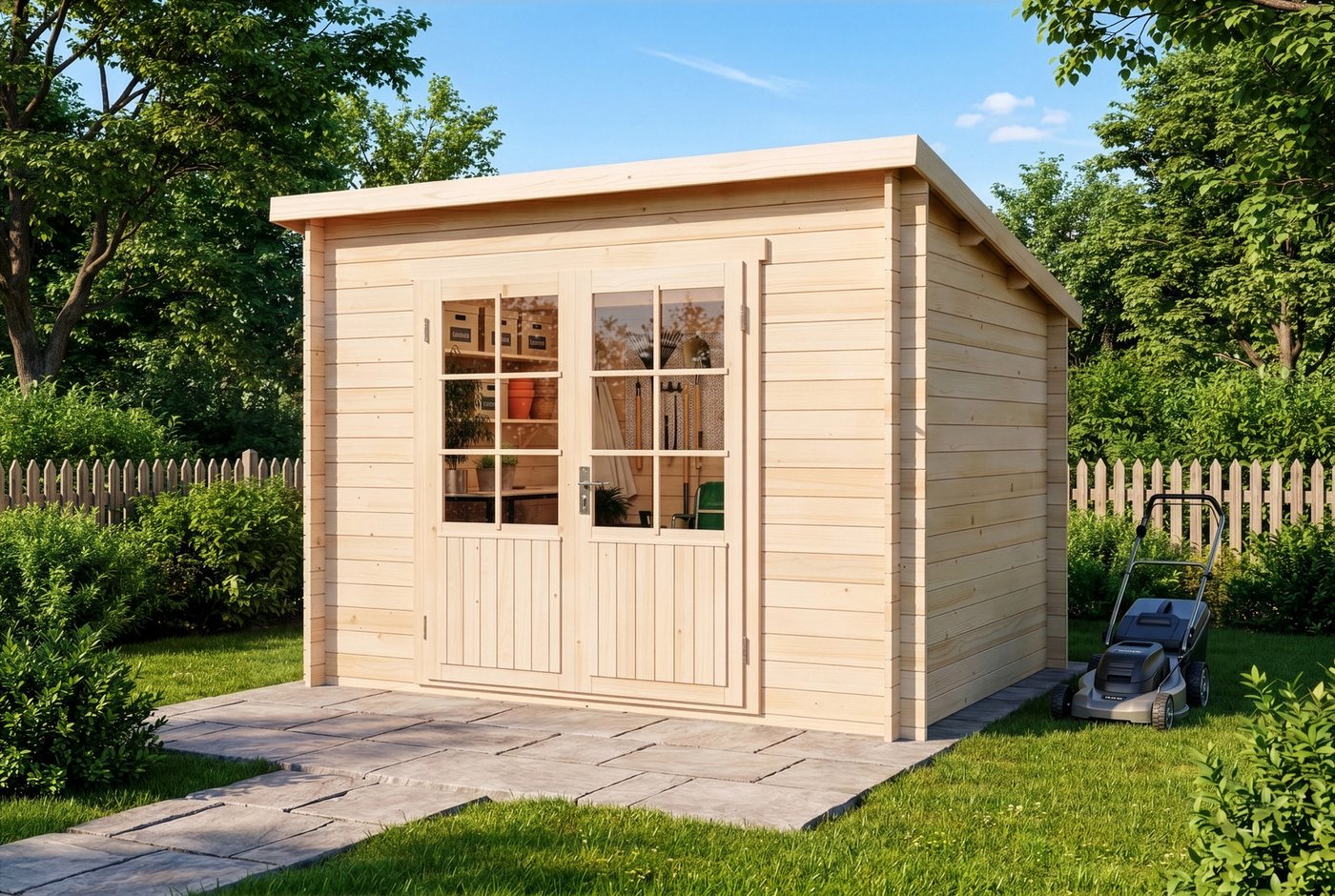 Alpholz Gartenhaus Maria-28 Natur 300 cm x 250 cm Bild 5