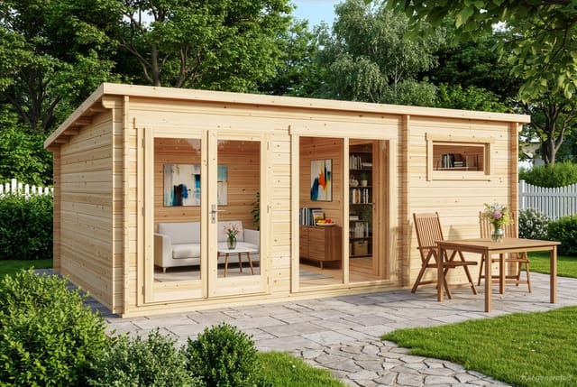 Carlsson Gartenhaus Atrium-E Pultdach Unbehandelt 578 cm x 366 cm