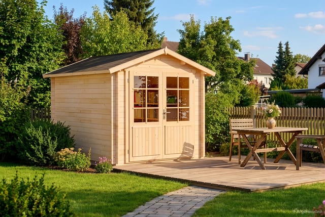 Alpholz Gartenhaus Bremen-28 C Satteldach Unbehandelt 230 cm x 374 cm
