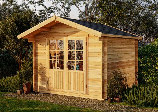 Alpholz Holz-Gartenhaus Roger-34 Natur 300 cm x 300 cm Imprägniert