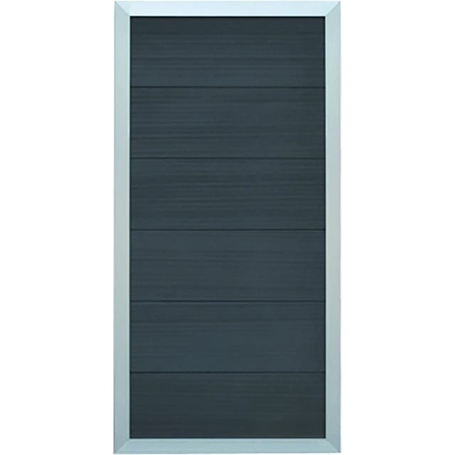 T & J Malö-Serie Anthrazit 90 cm x 180 cm WPC-Zaun Alu-Rahmen