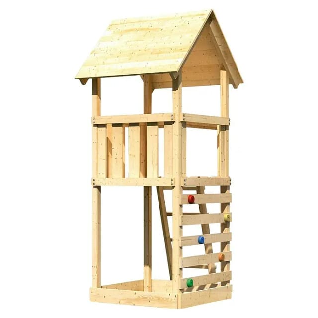 Karibu Spielturm Lotti und Kletterwand Eco