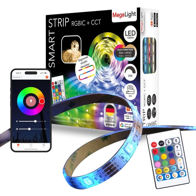 MegaLight Smart LED Strip Bluetooth RGB IC/CCT 3 m Tuya