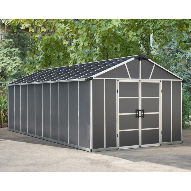 Palram Kunststoff-Gerätehaus Yukon Anthrazit 21,3 m² mit Boden