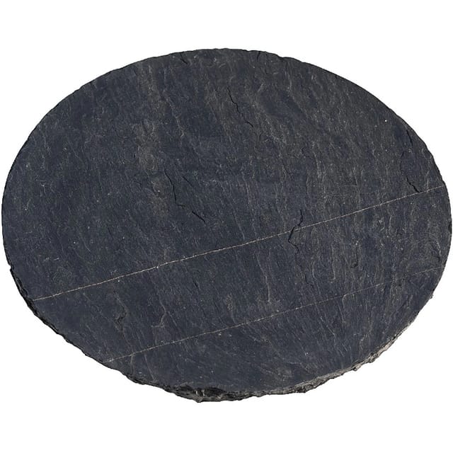 Schiefer-Trittplatte Graphit-Schwarz rund Ø 40 cm x H 2 cm